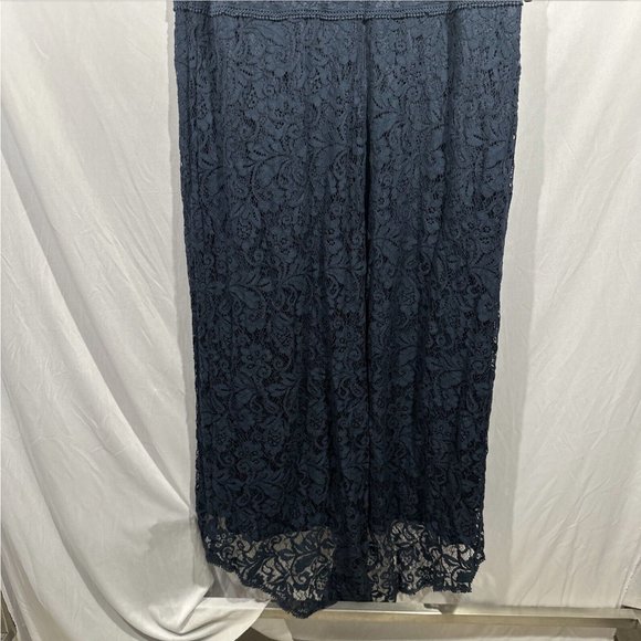 NEW $508 Tadashi Shoji [ PLUS SZ 20W ] Aileen High Low‎ Lace Gown in Blue - Picture 12 of 12